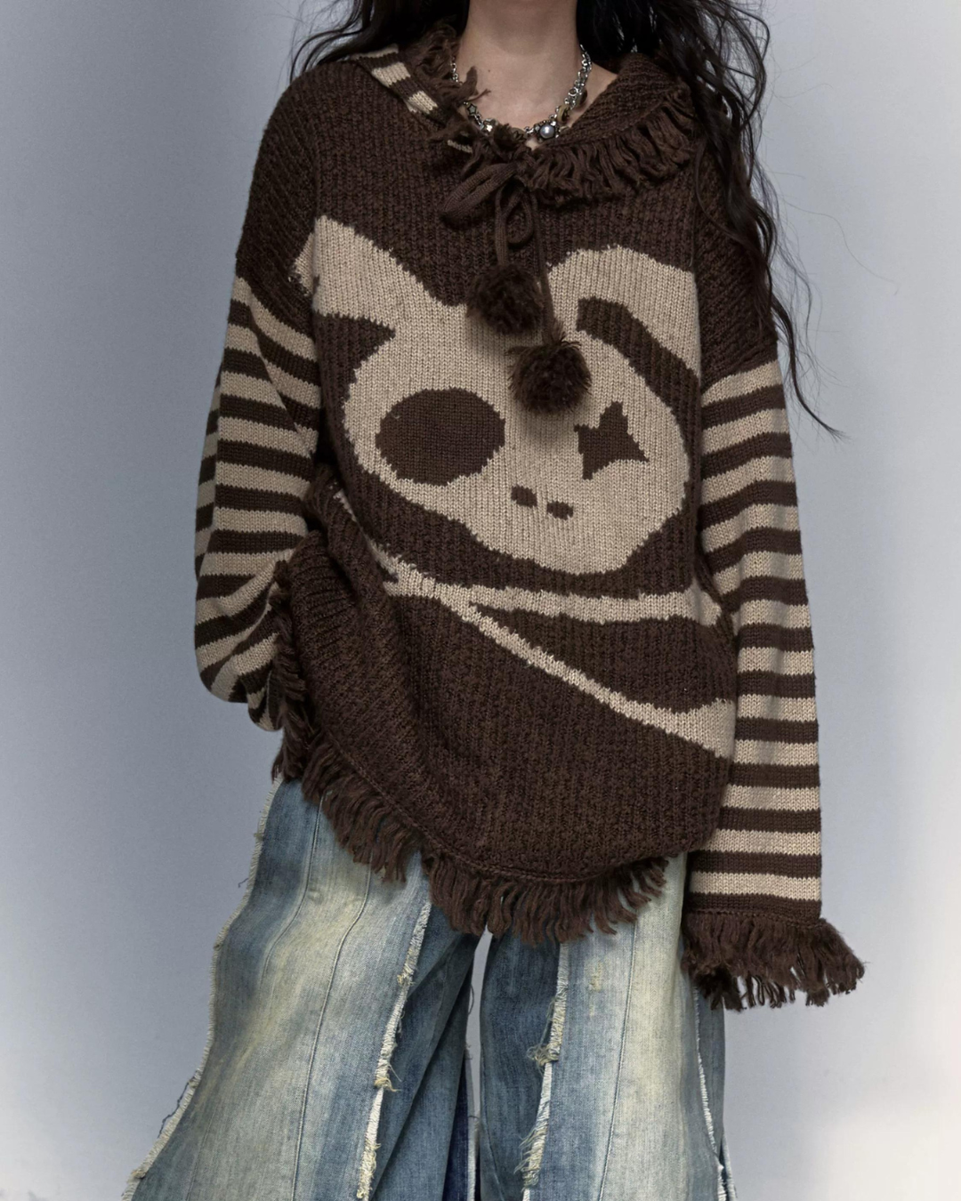 Skeleton Rabbit Knit Sweater