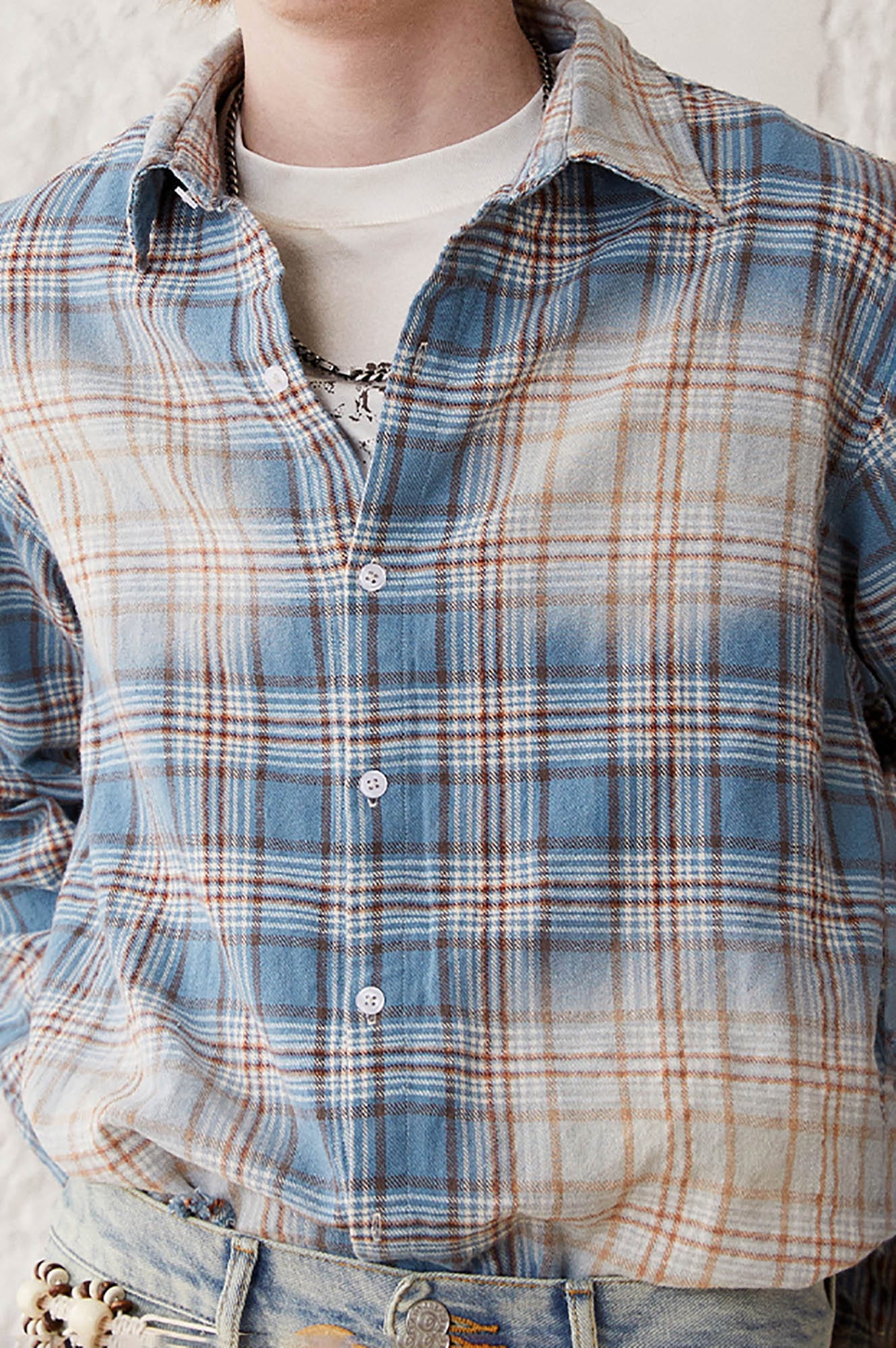 Blue Plaid Flannel Shirt