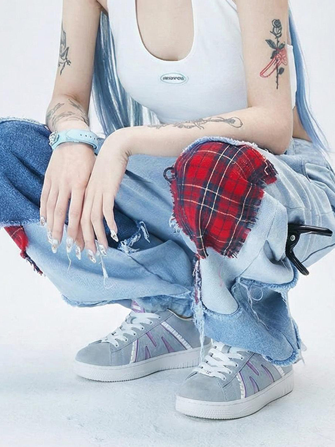 Suede Platform Sneakers with 3 Interchangeable Laces