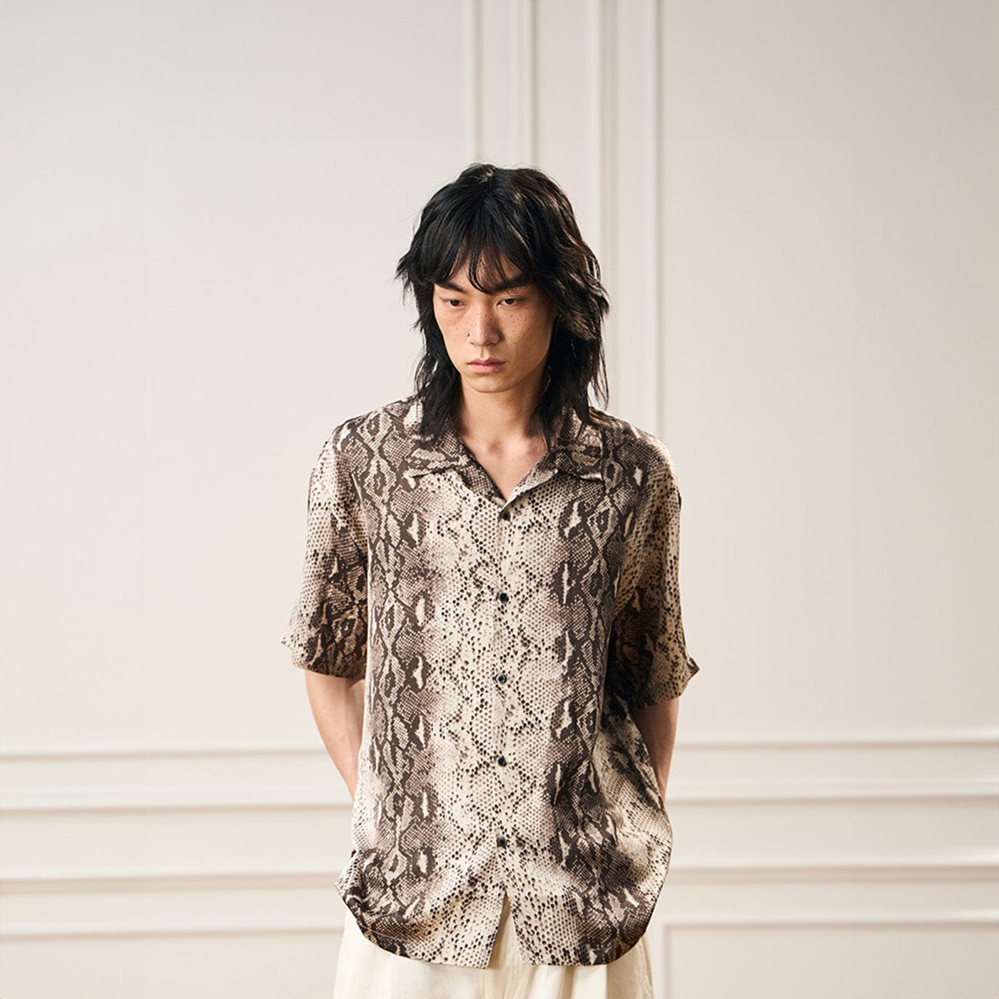 Snake Print Camp Shirt