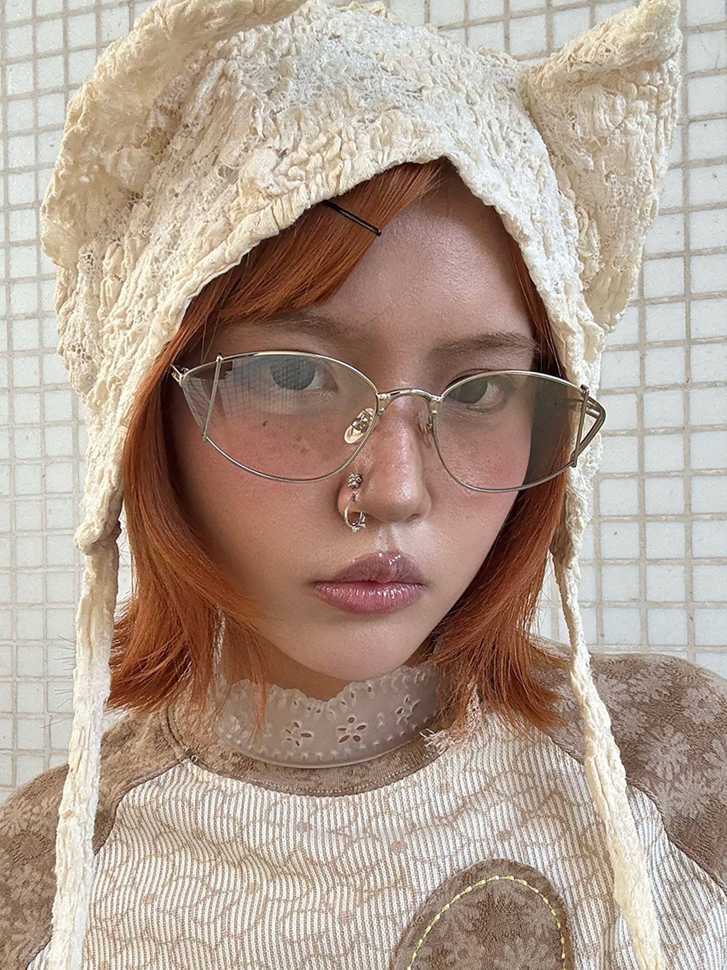 Sculptural Metal Cat-Eye Sunglasses - view 4