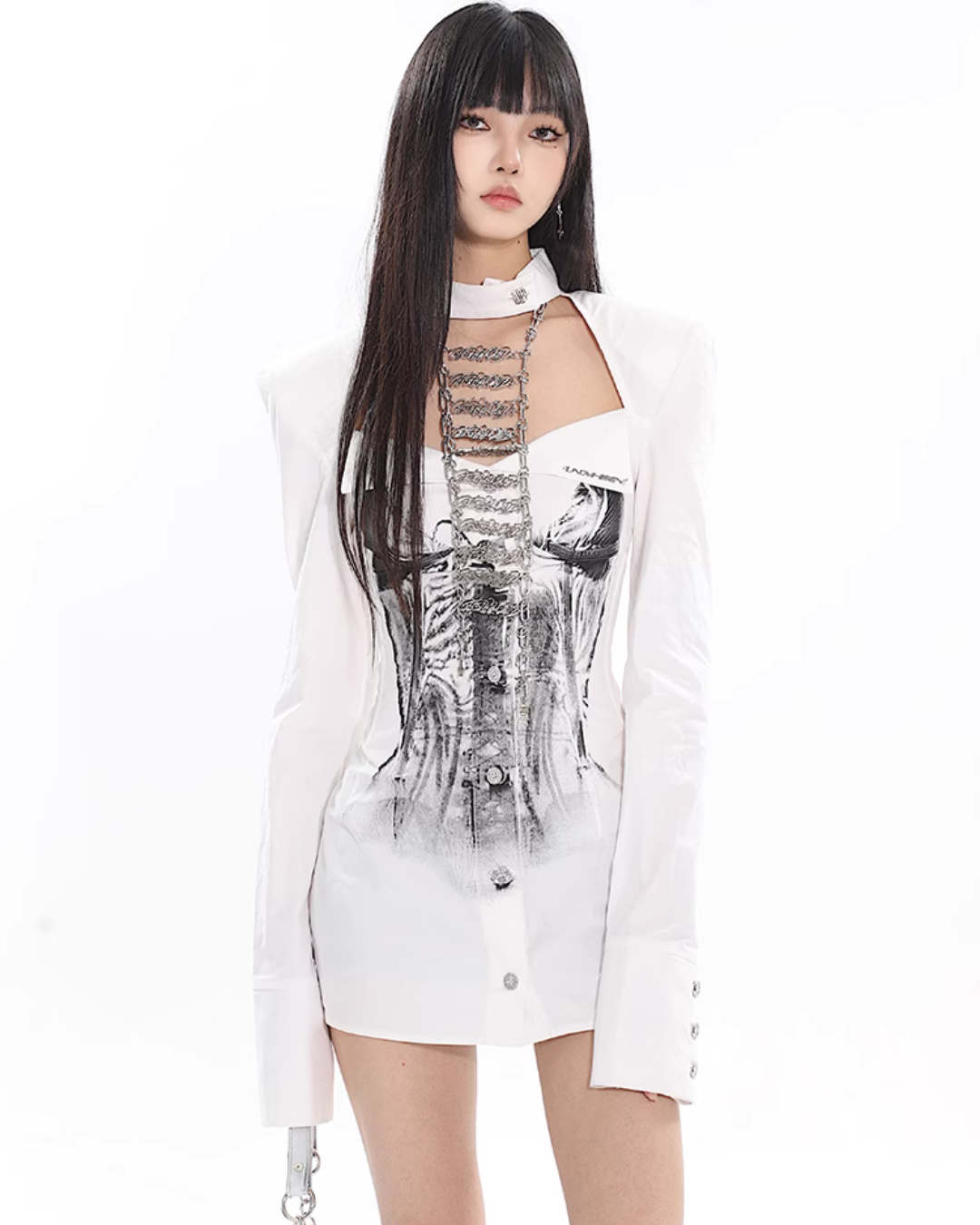 Corset Chain Shirt Dress