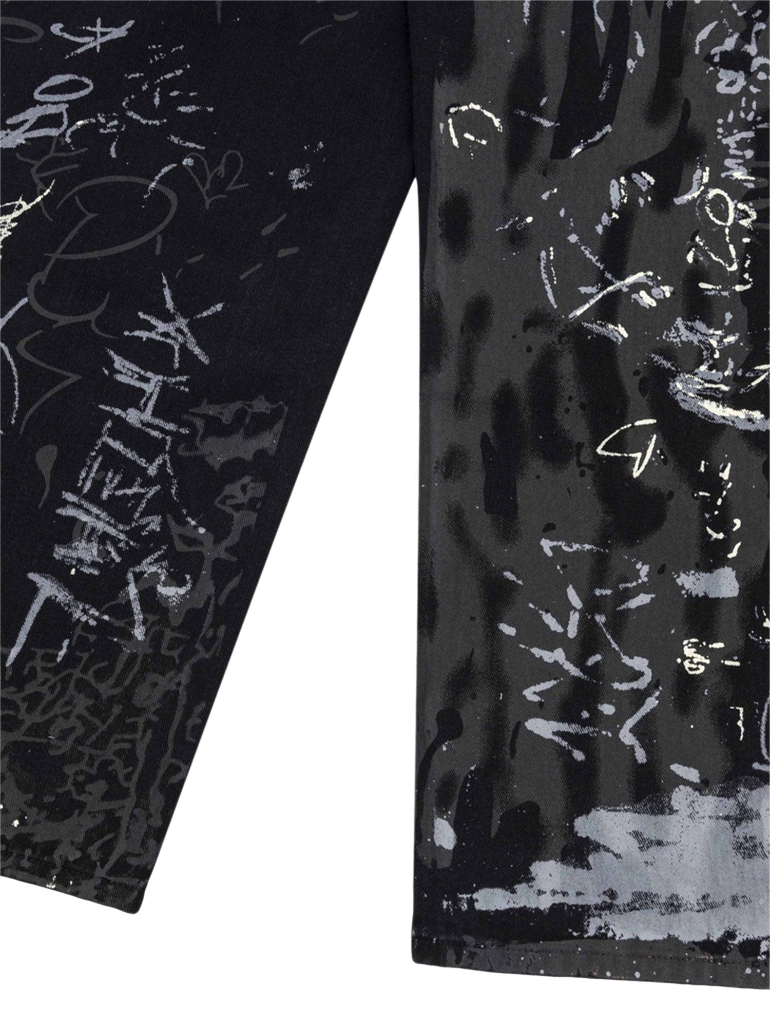 Graffiti Text Denim Pants