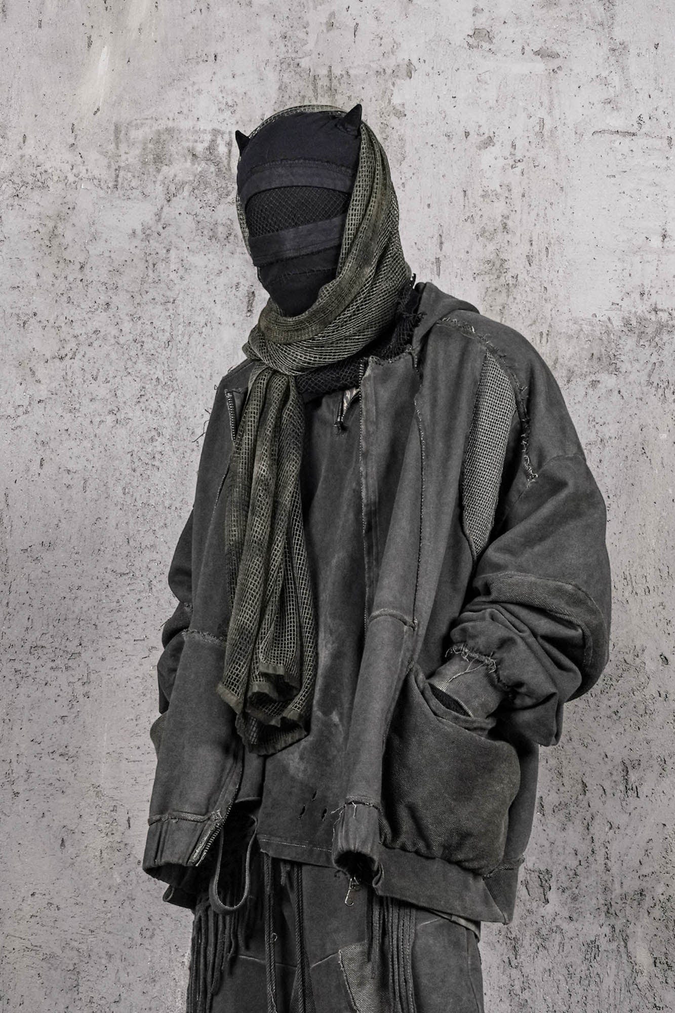 Distressed Tactical Hooded Jacket