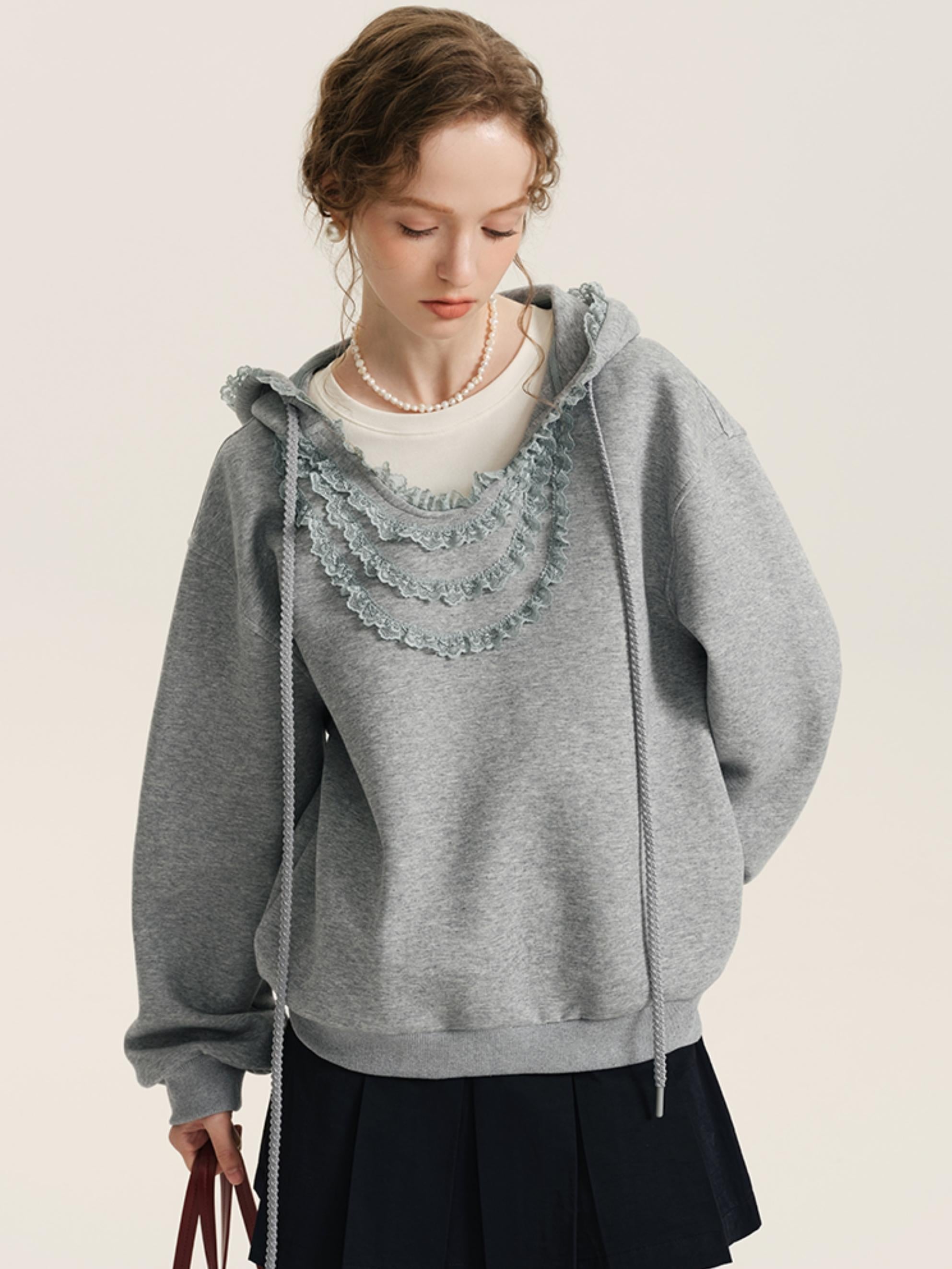 Whimsical Ruffles Hooded Sweatshirt Set