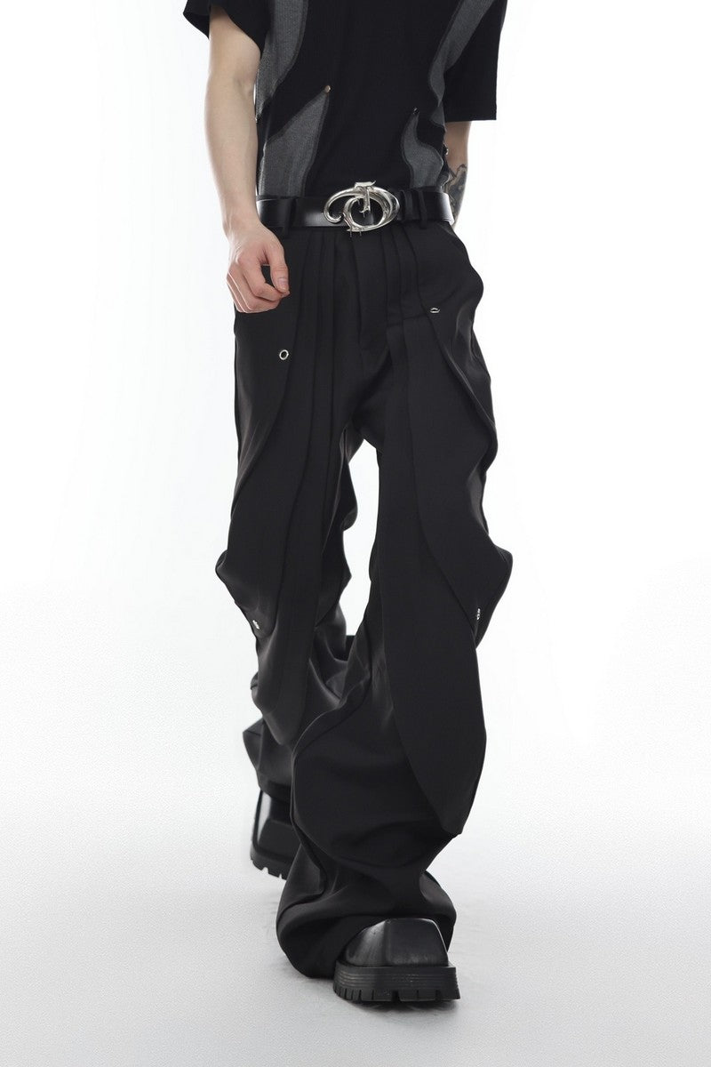 Pleated Flared Pants - chiclara