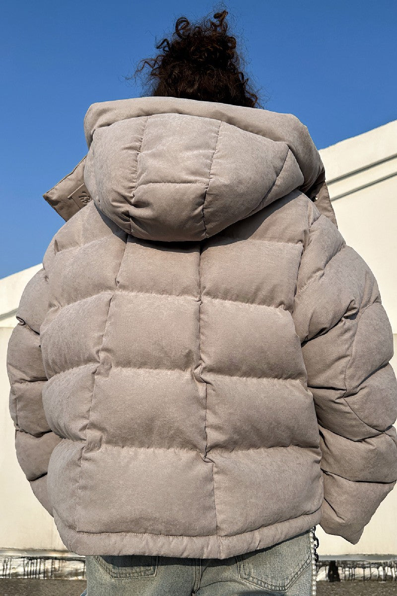 Puffer Jacket with Neck Logo - chiclara