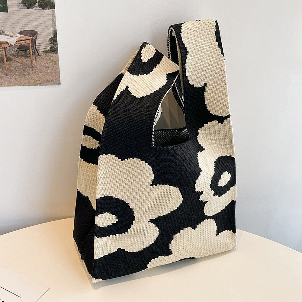 Retro Pattern Knit Storage Pouch