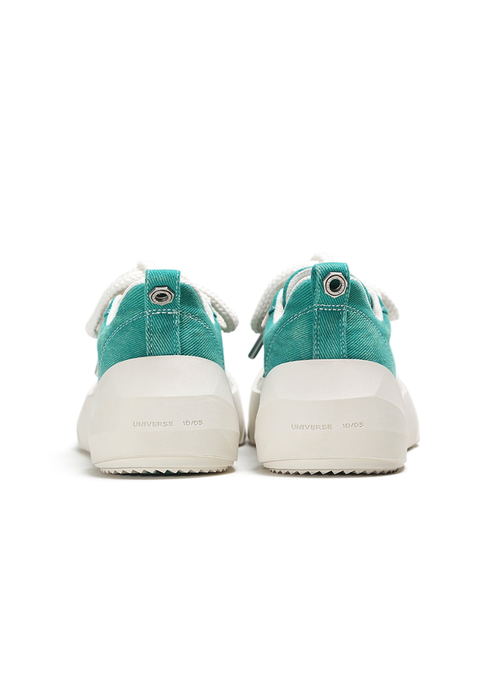 Denim Bare Look Washed Platform Sneakers
