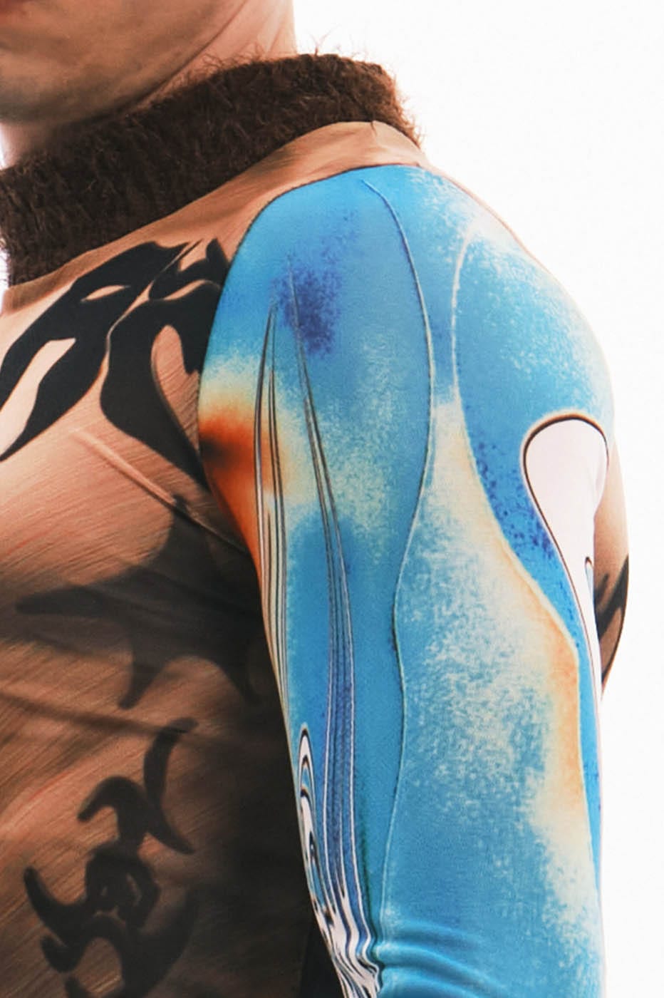 Tattoo Illusion Mesh Long Sleeve Top by EMBRYO | Chiclara