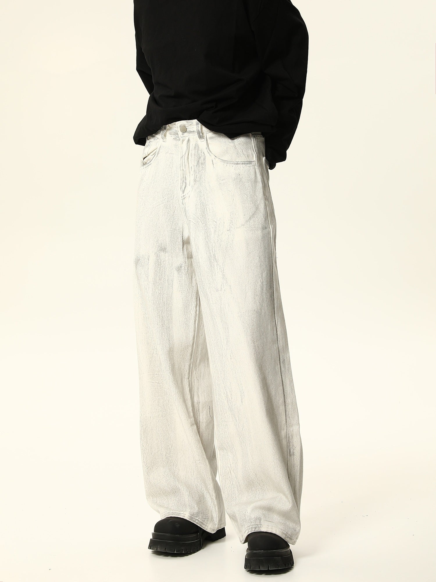 White Wide Leg Baggy Jeans