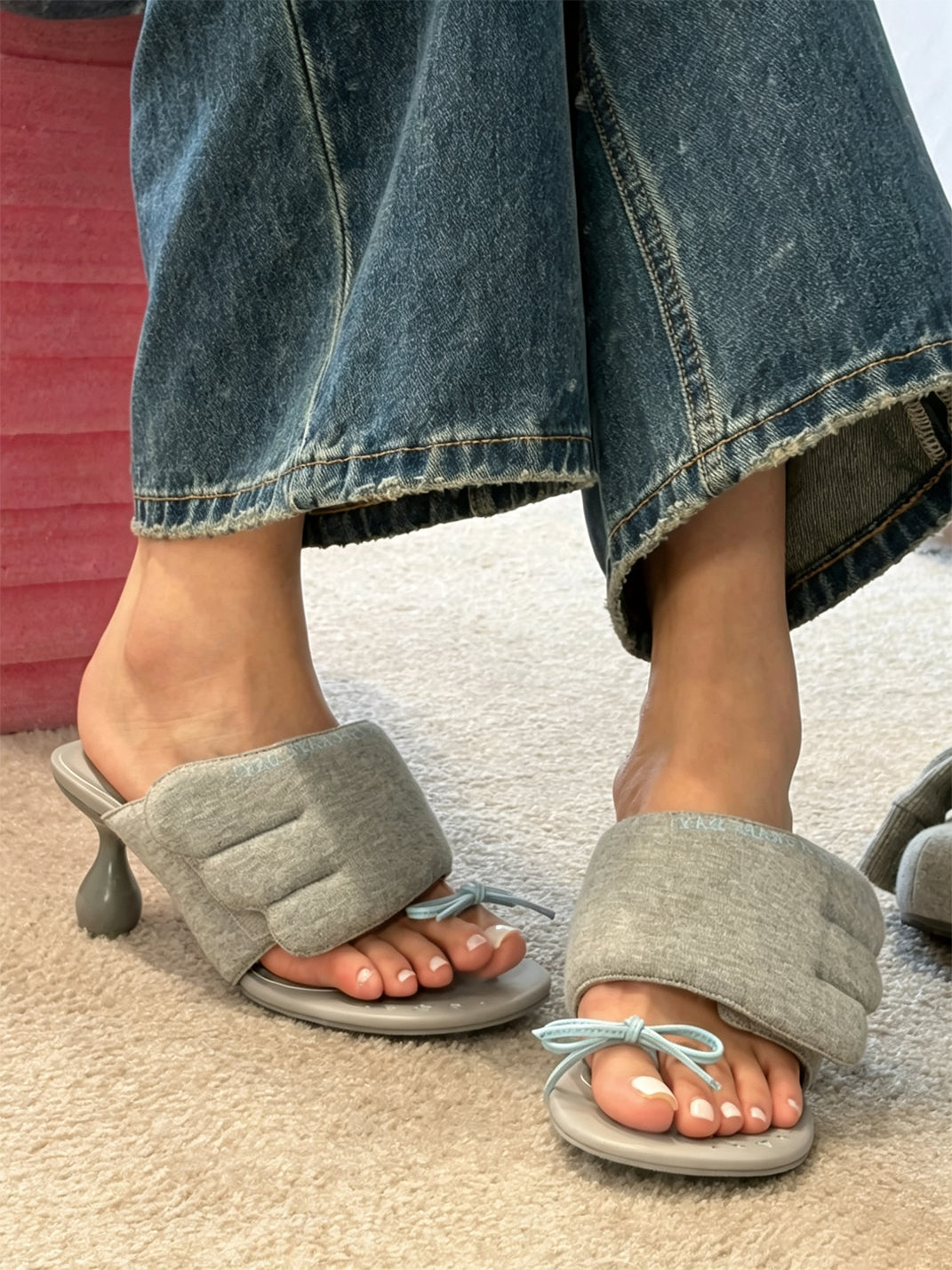 Wing-Bow Sculpted-Heel Toe-Post Sandals - view 3