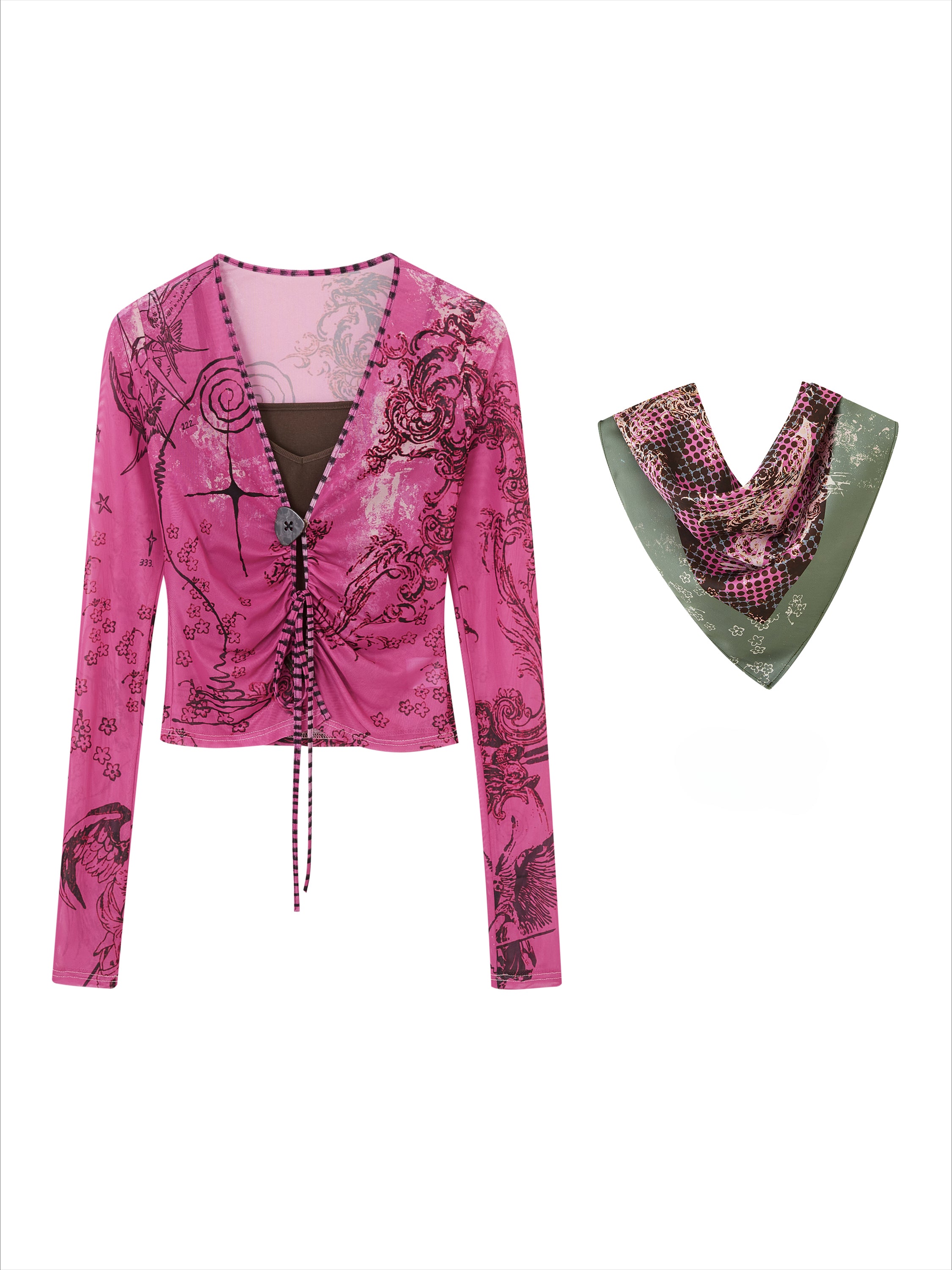 Mystical Original Printed Cardigan Skirt Set