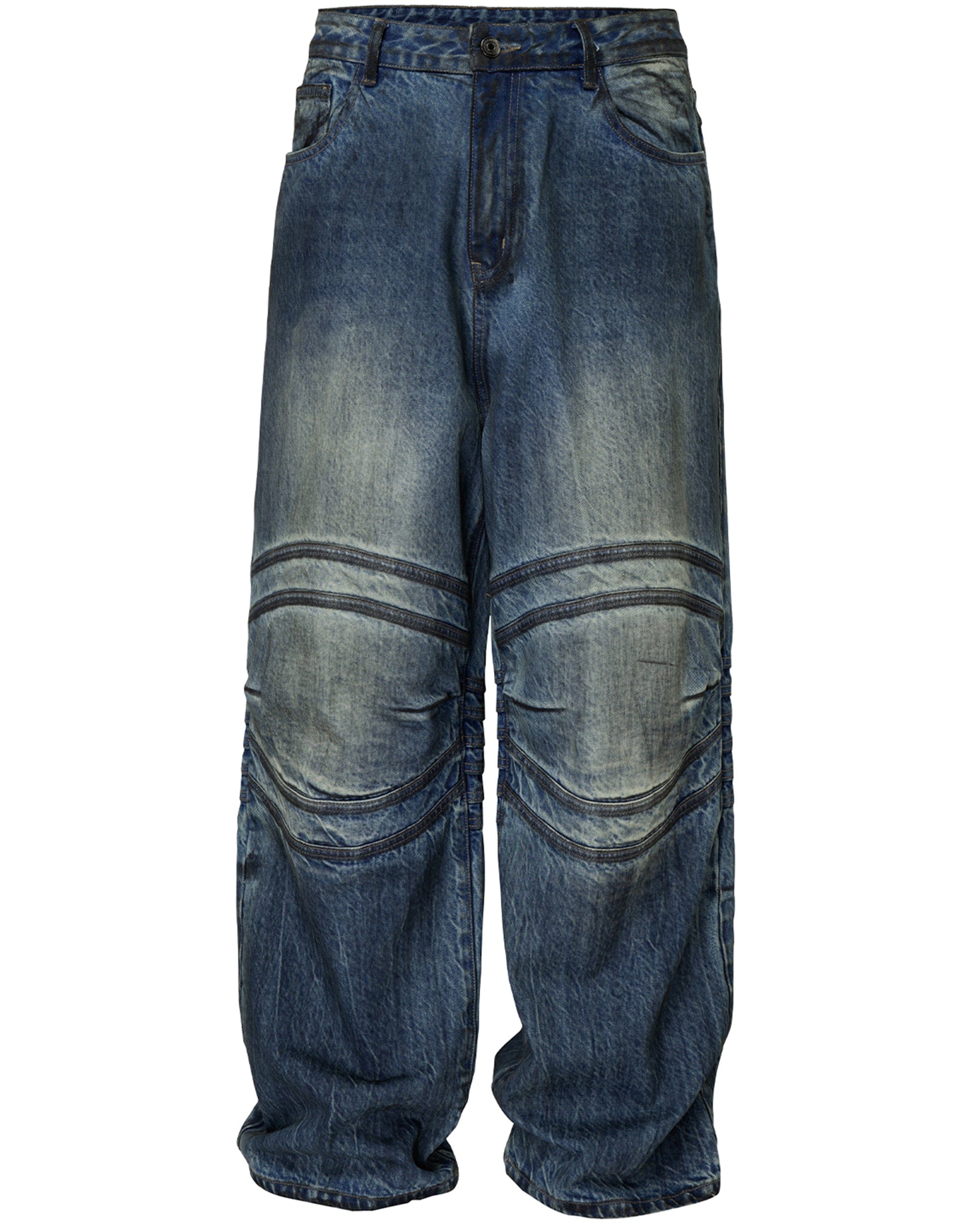 Moto Panel Wide-Leg Jeans