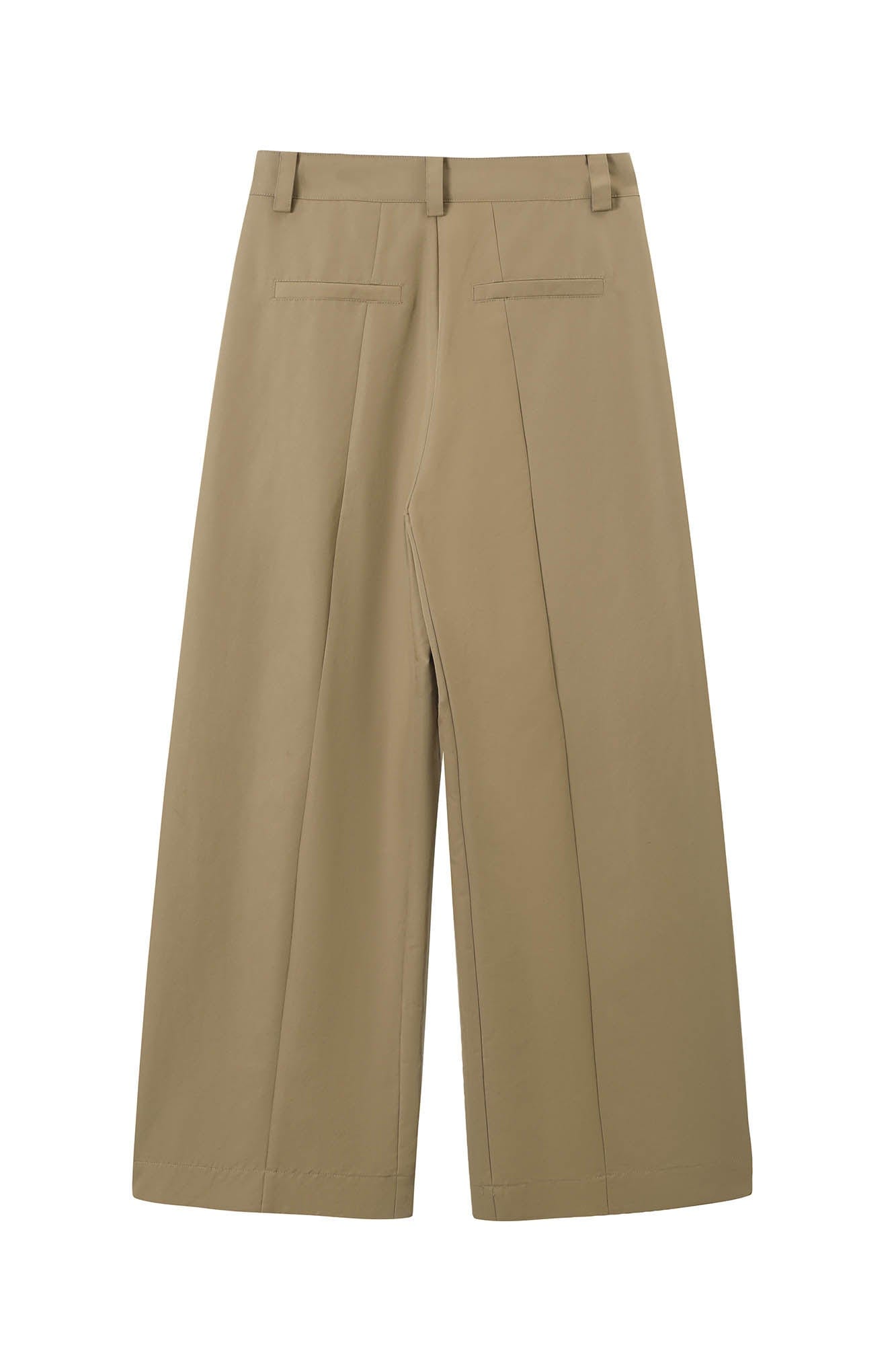 Wide-Leg Navy Trousers with Button Fly