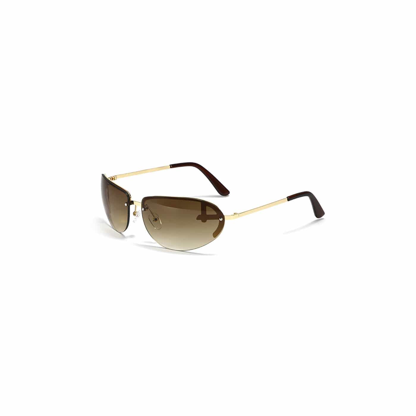 Mechanical-Brow Gradient Oval Sunglasses - view 3