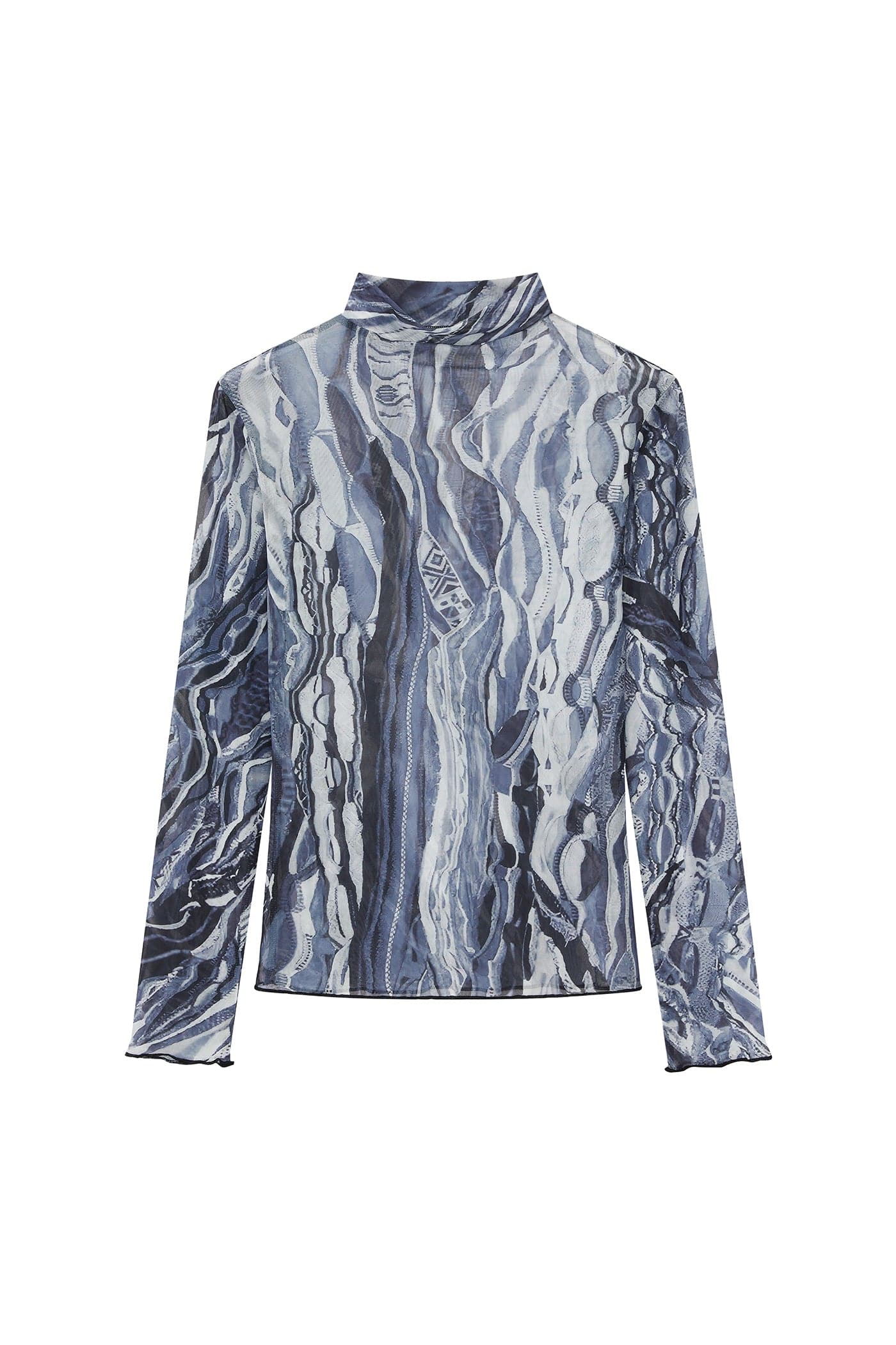 Psychedelic Abstract Print Mesh Top