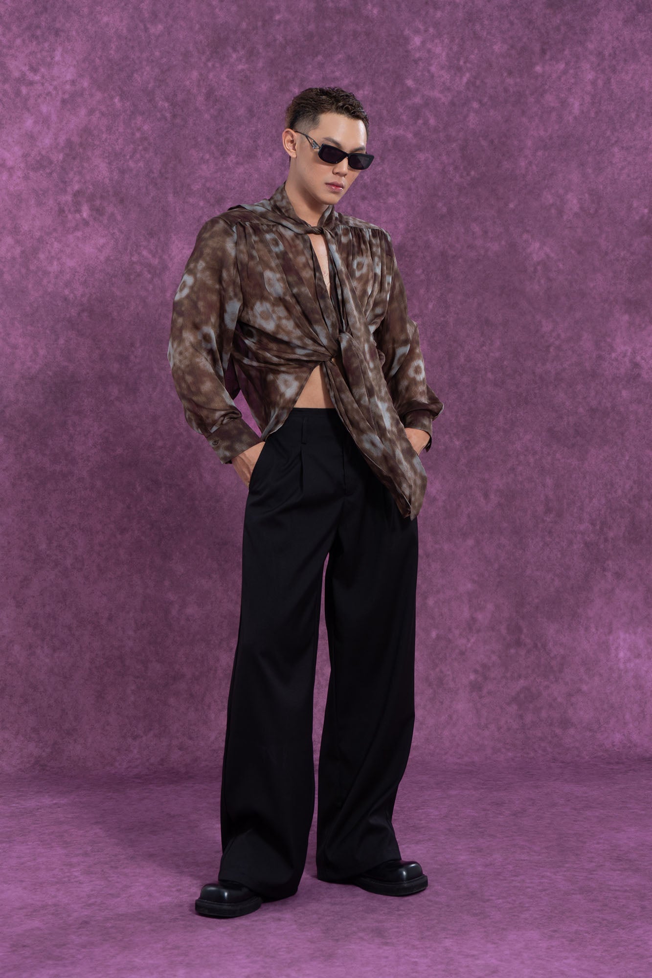 Classic Essential Black Straight-Leg Trousers