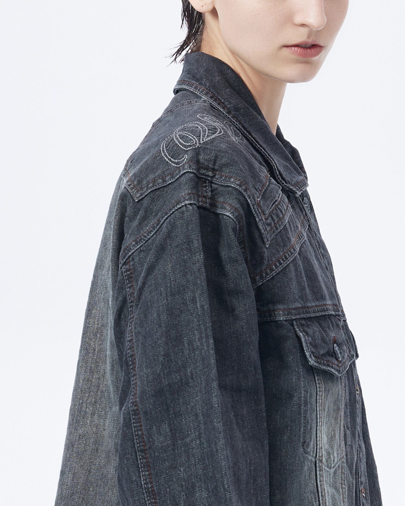 Washed Black Denim Jacket