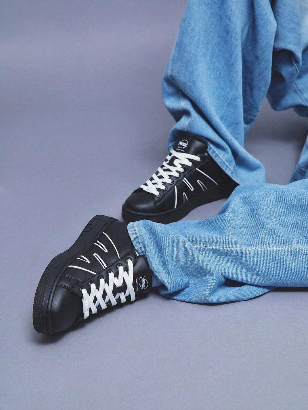 Platform Sneakers with 3 Interchangeable Laces