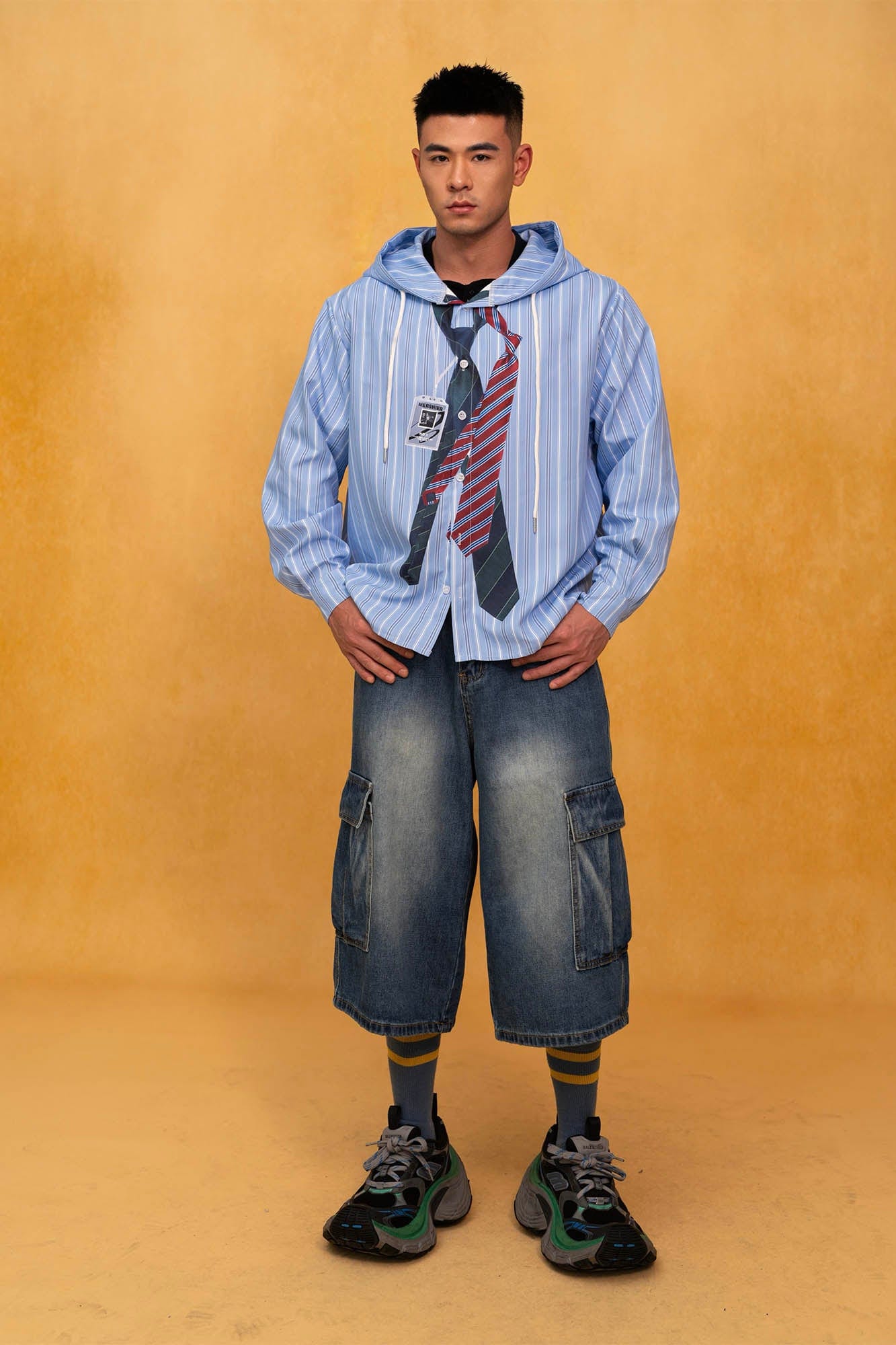 Baggy Denim Cargo Shorts