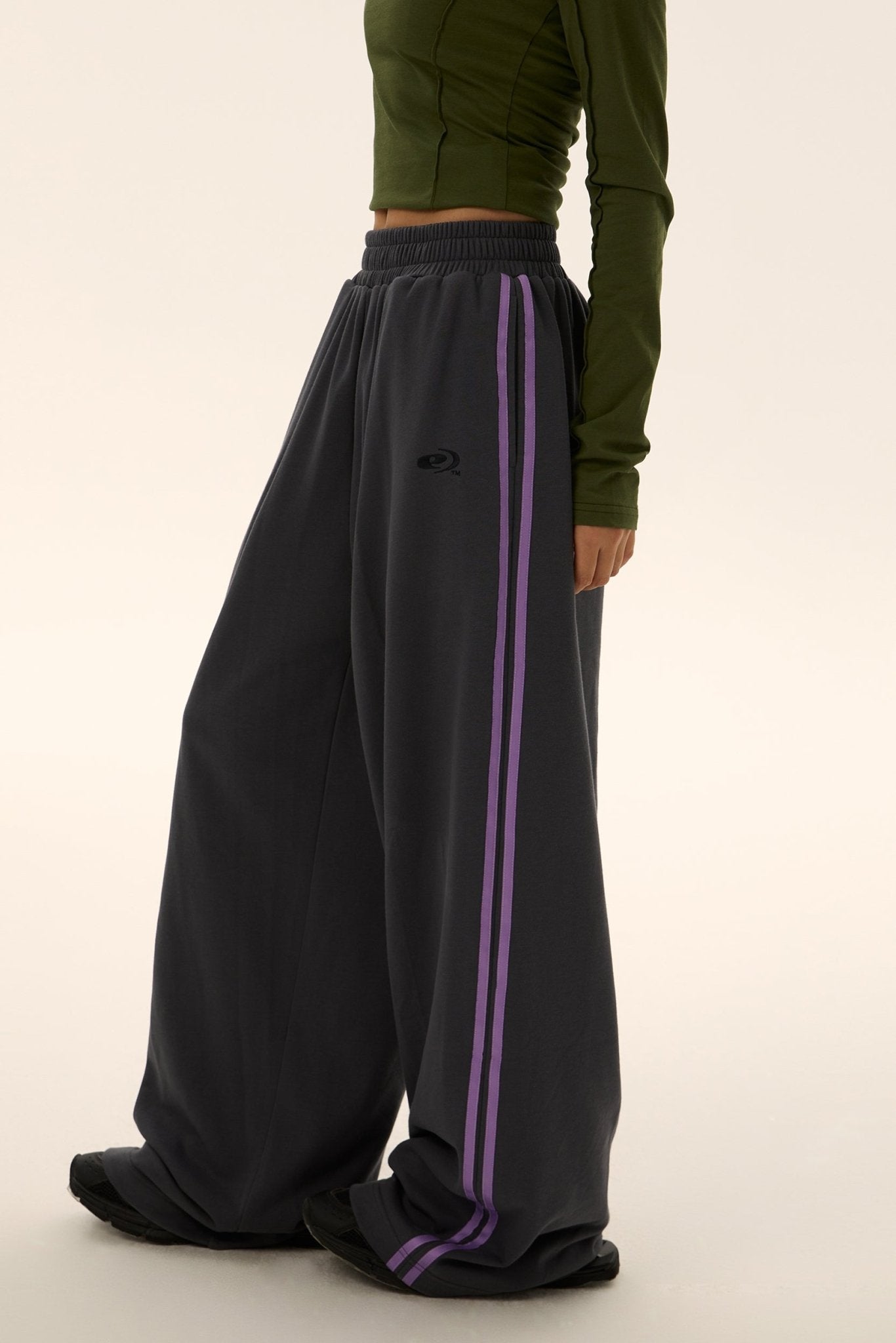 Two-Stripes Wide-Leg Track Pants