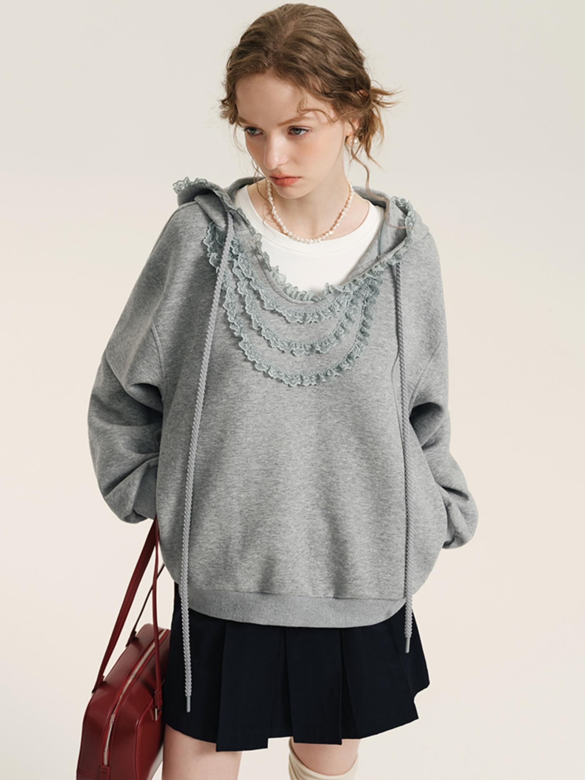 Whimsical Ruffles Hooded Sweatshirt Set