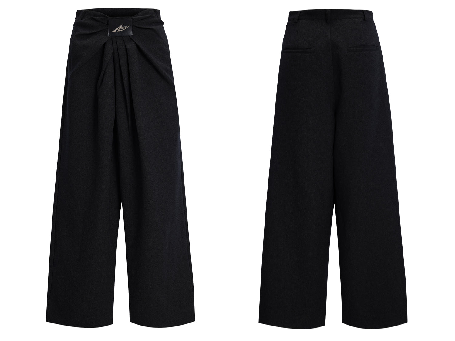 Black Wide Leg Oversized Skater Pants