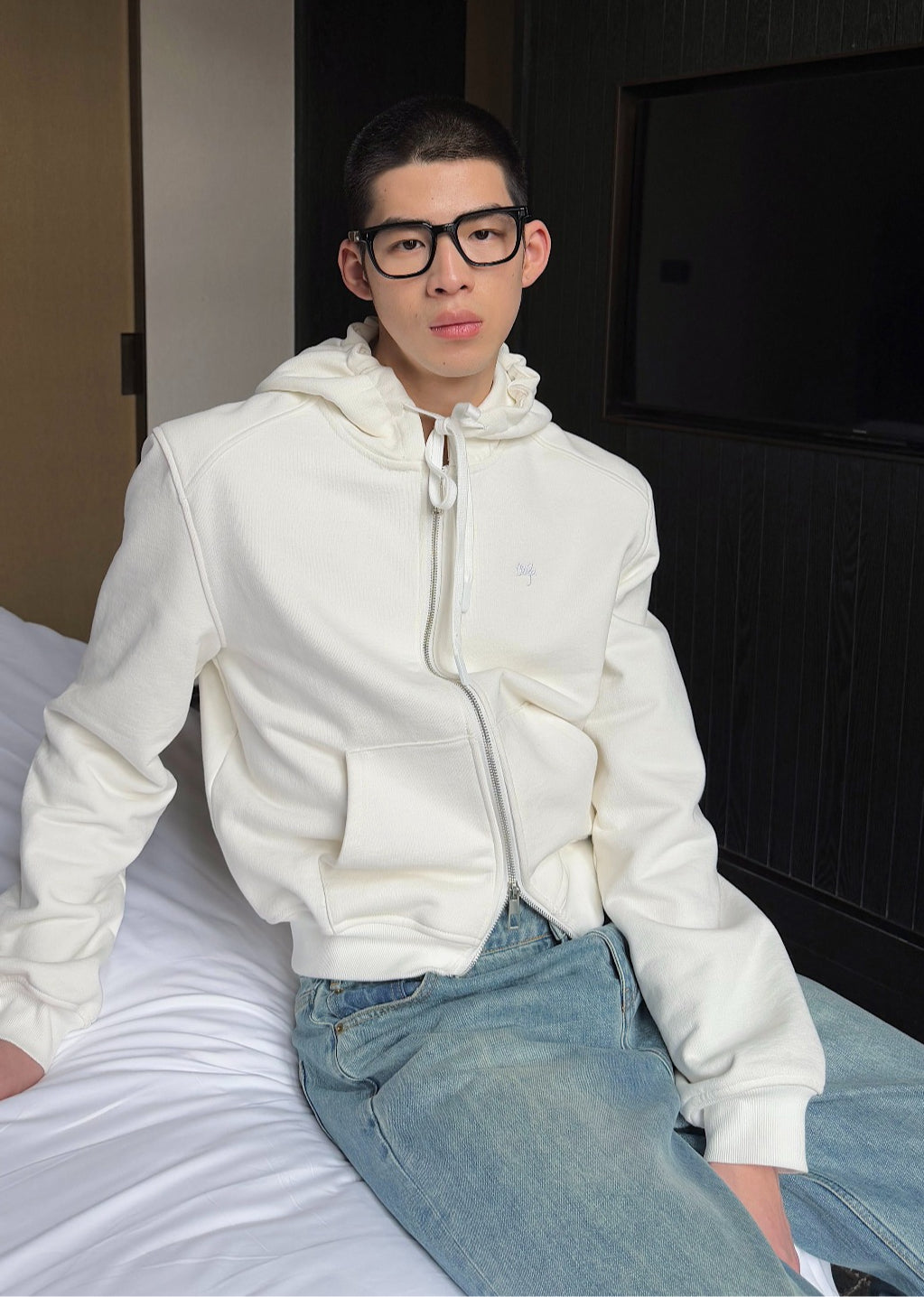 Boxy-Fit Zip Up Hoodie Jacket