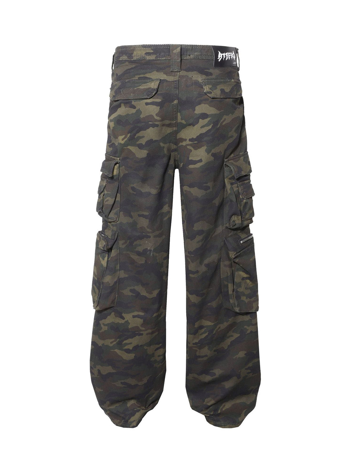 Camo Wide-Leg Cargo Overalls - Streetwear Style