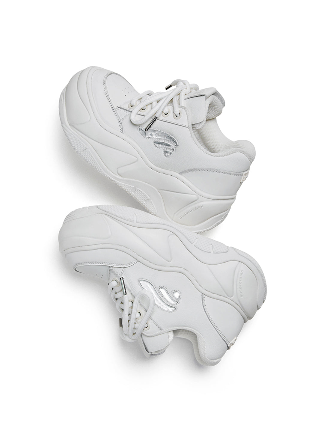 Wifi 2.0 Wave Leather Platform Shoes White