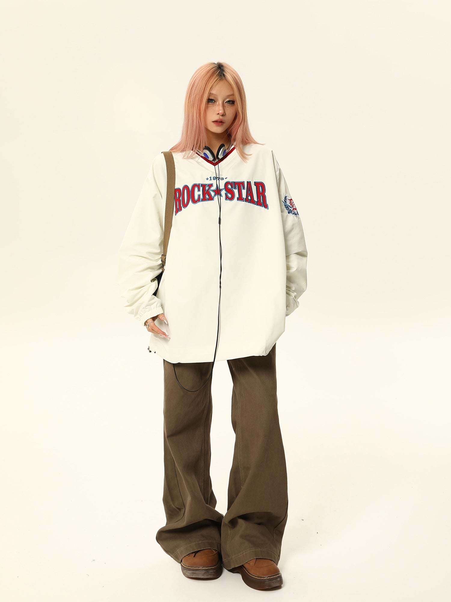 Rock Star Varsity Anorak Pullover