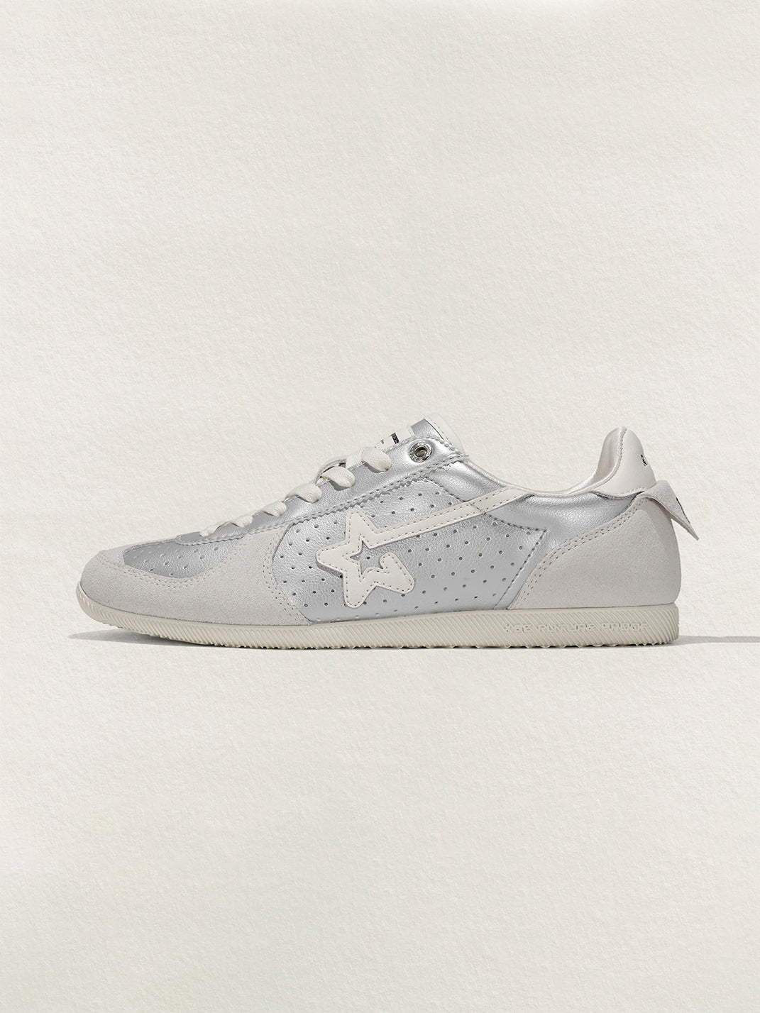 Soft-Silver Star-Panel Low-Profile Sneakers - view 5