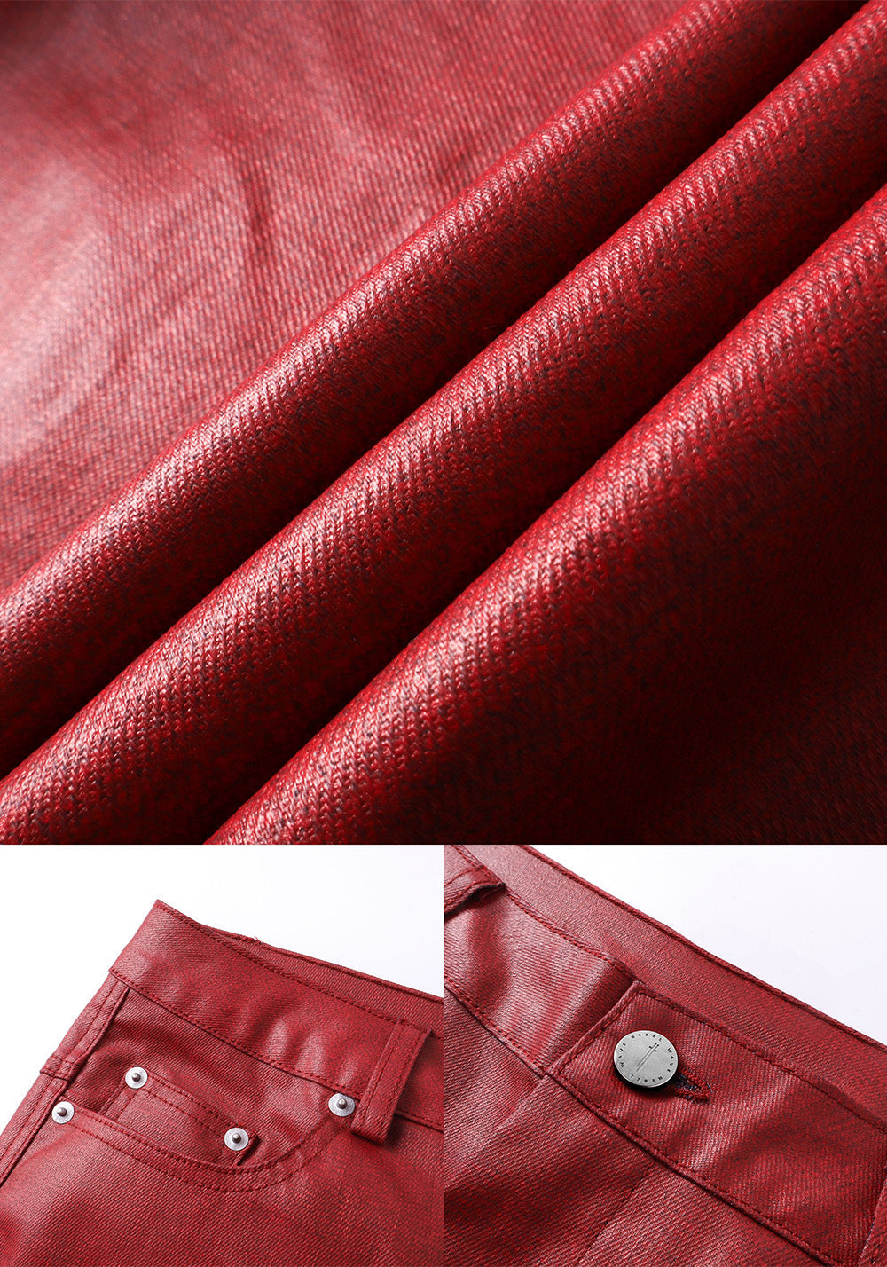 Liquid Metal Coated Flare Jeans