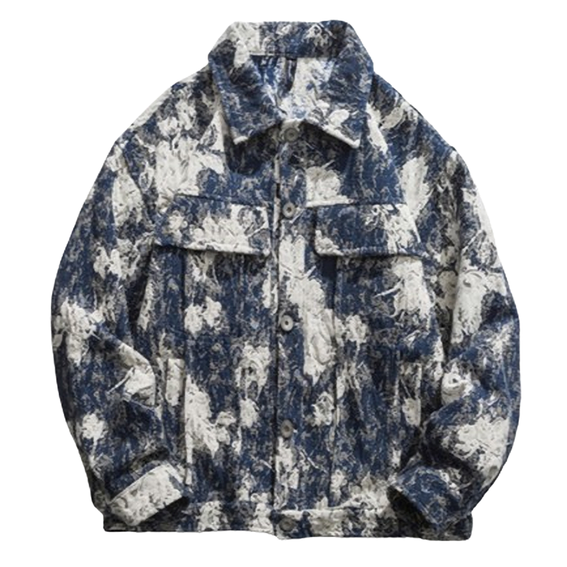 Jacquard Tie Dye Denim Jacket