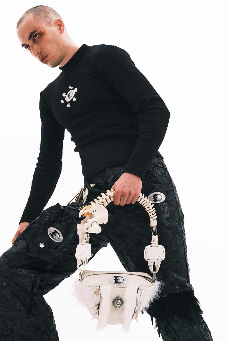 Sac à main en fausse fourrure d'embryon