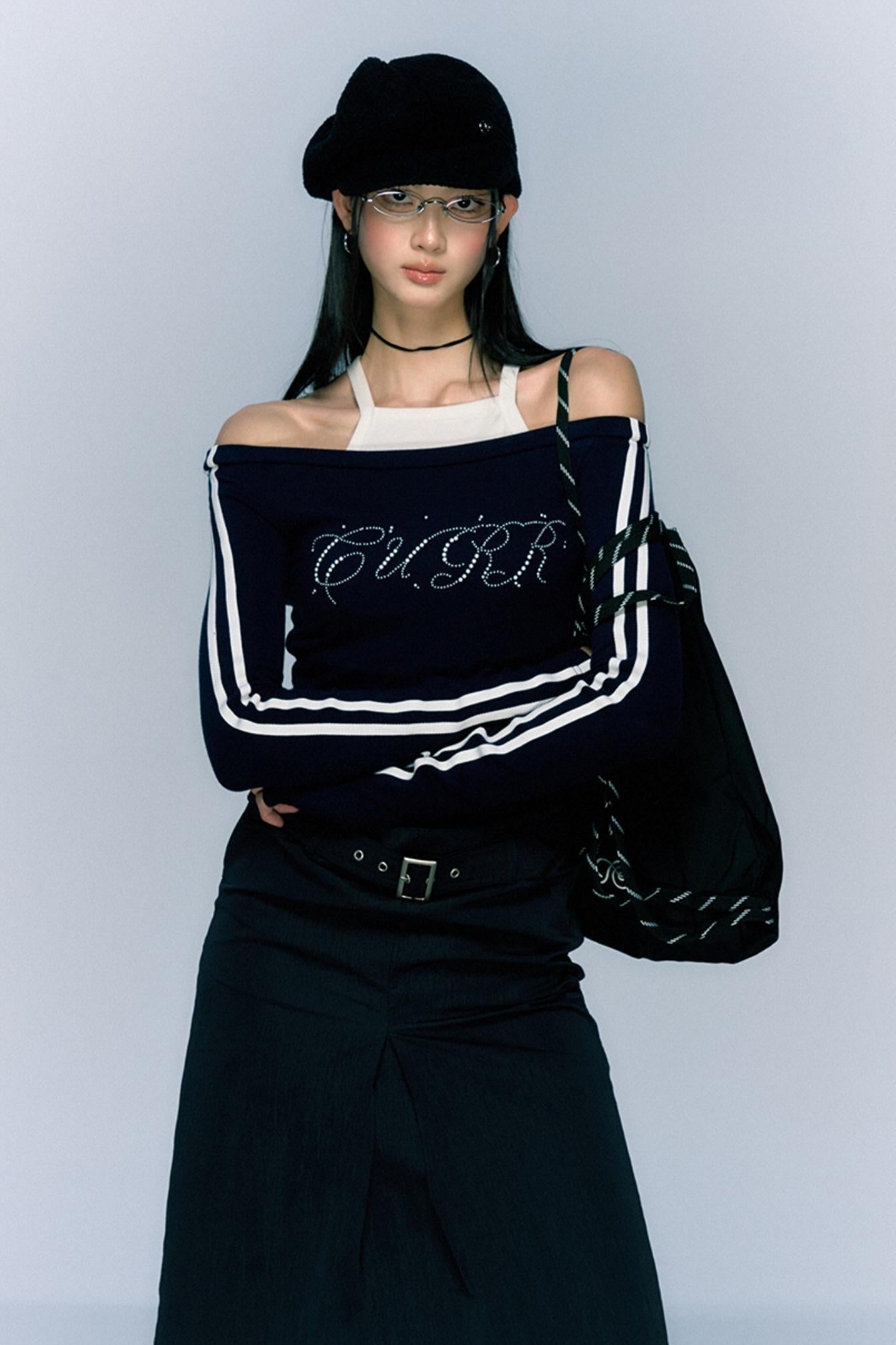 Y2K-Inspired Off-Shoulder Top