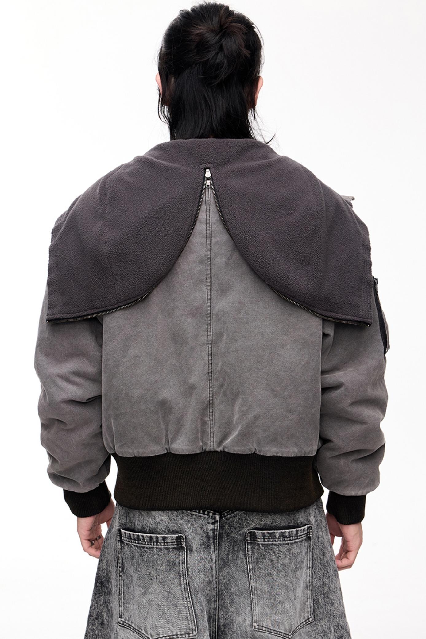 Men's Resin Buckle Hooded Flight Jacket