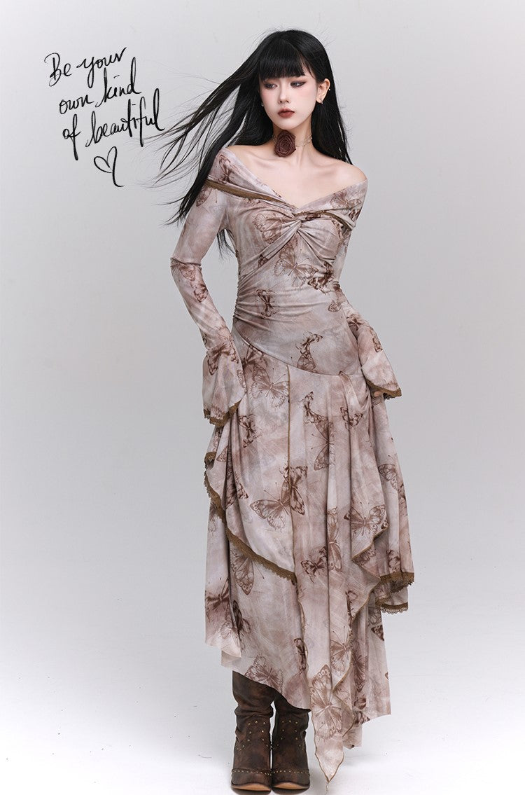 Butterfly Gothic Maxi Dress