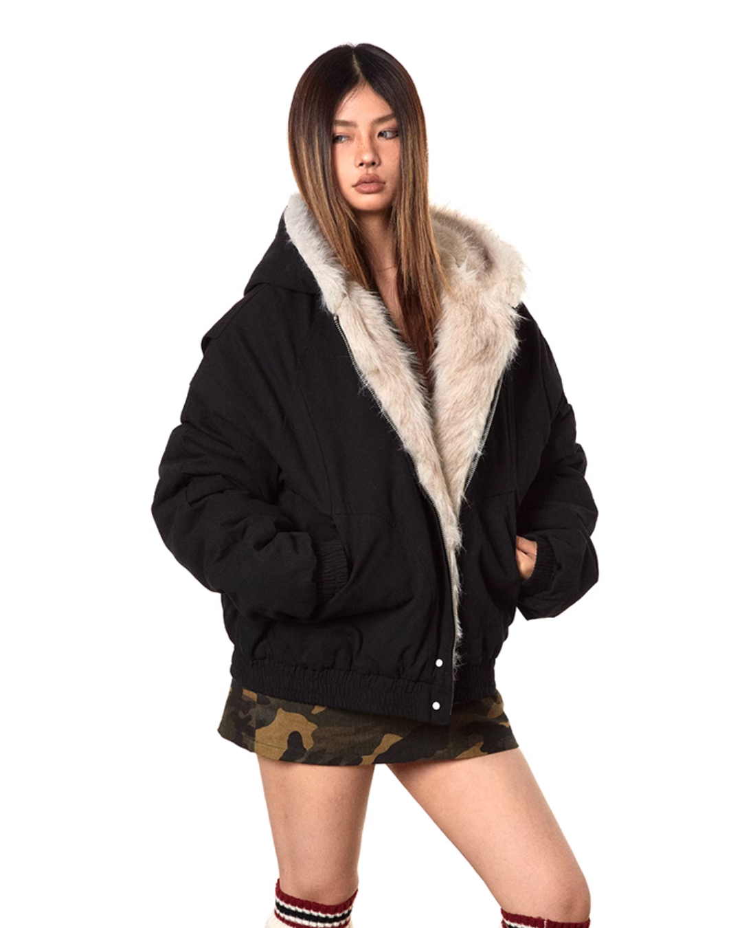 Faux Volume Bomber Jacket Blb0014