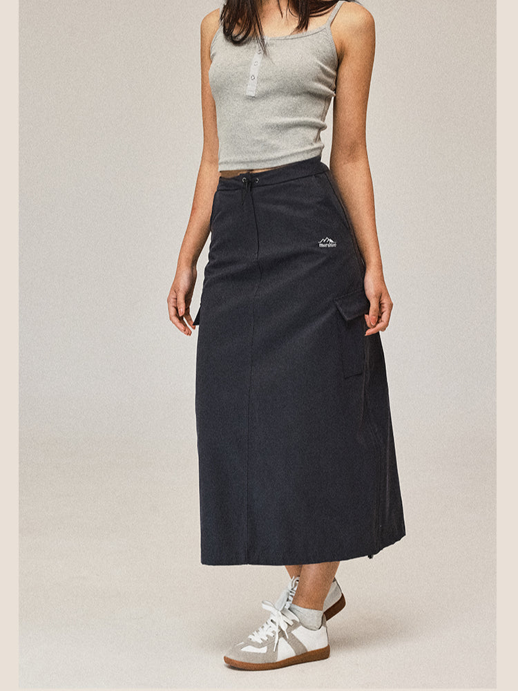 Drawstring High-Waist Skirt