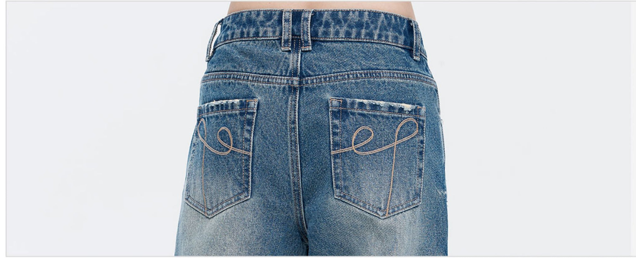 Blue Vintage Wäsche mit breitem Bein-Jeans