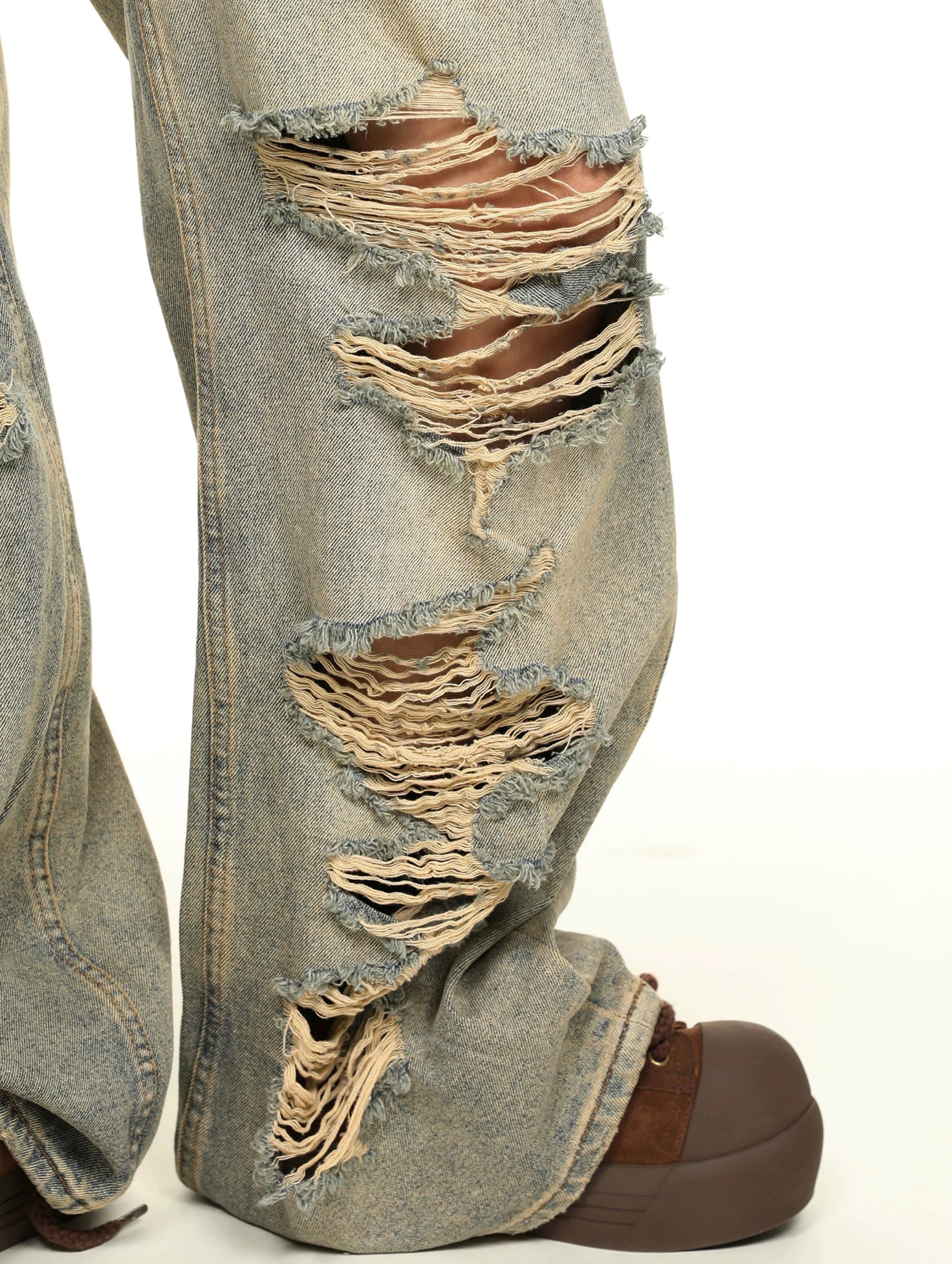 Ripped Baggy Grunge Denim Jeans