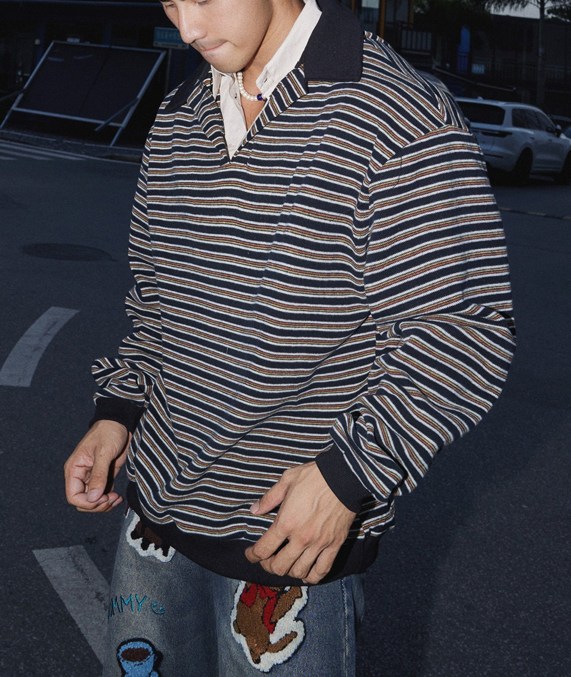 Horizontal Striped Rugby Shirt