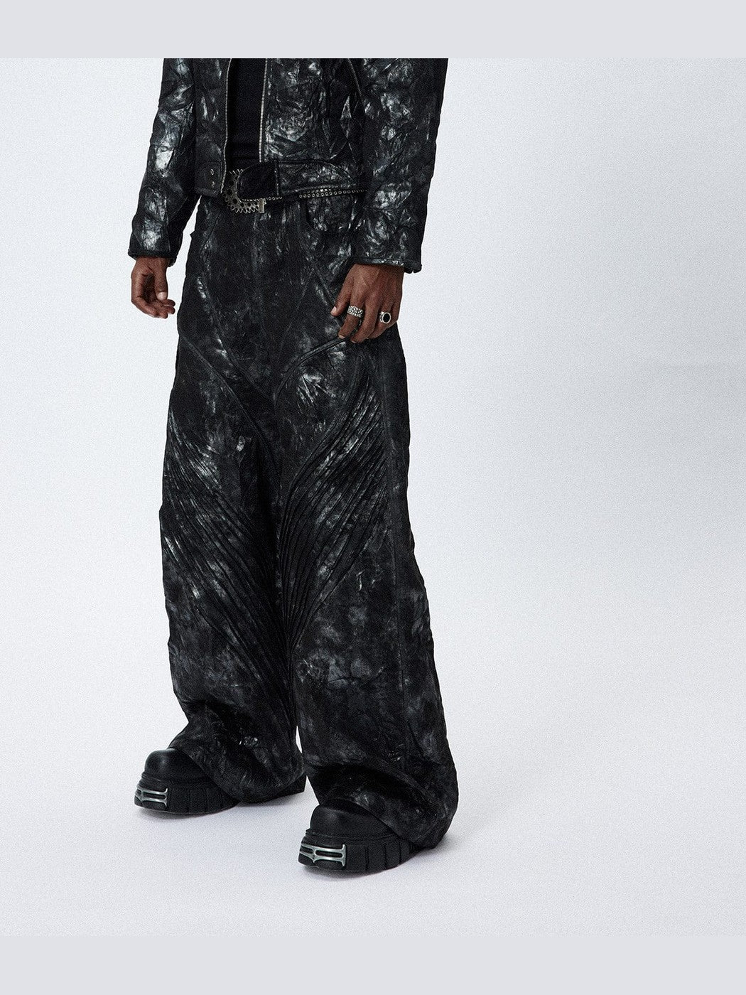 Dark Tie-Dye Wide Leg Pants