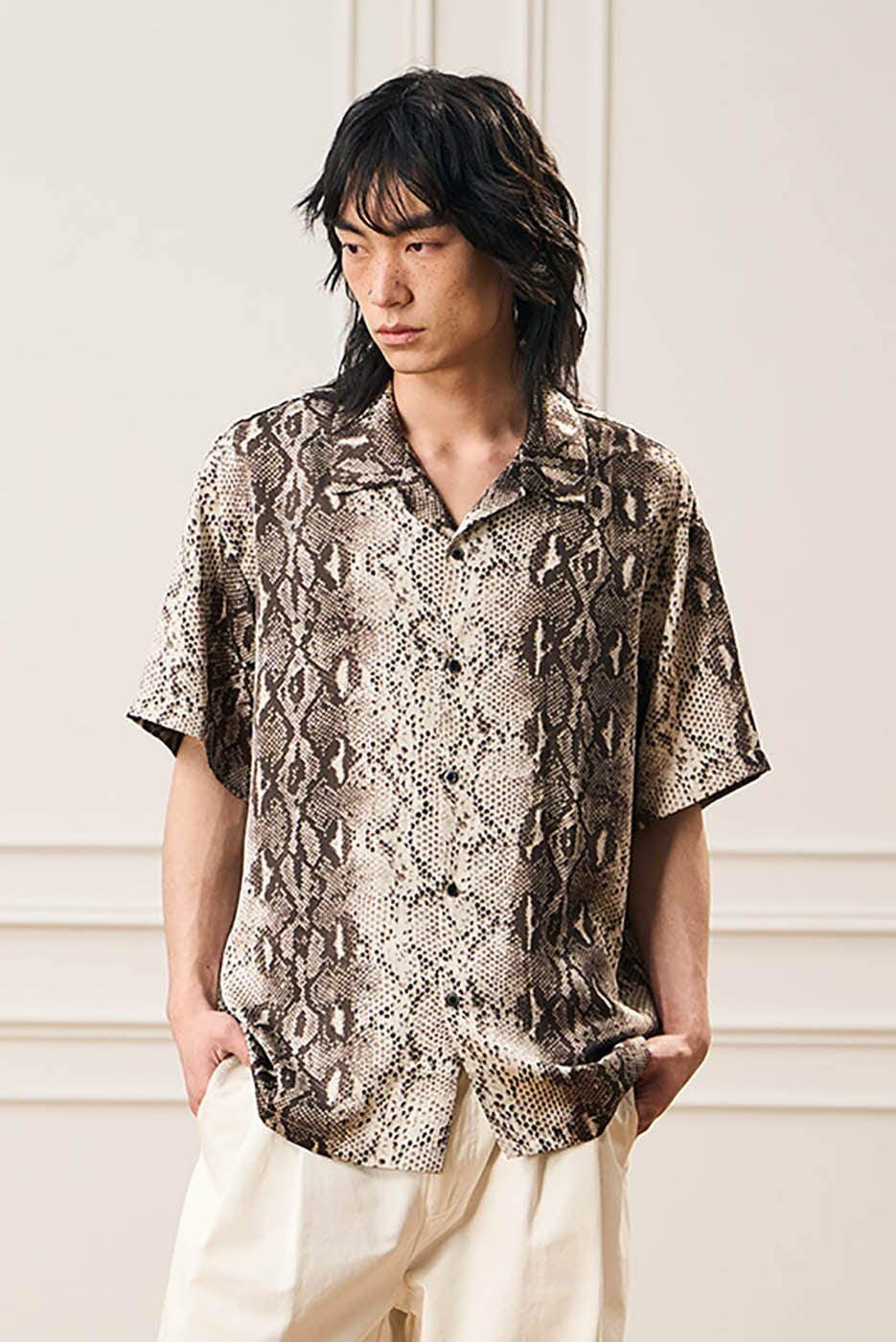 Snake Print Camp Shirt