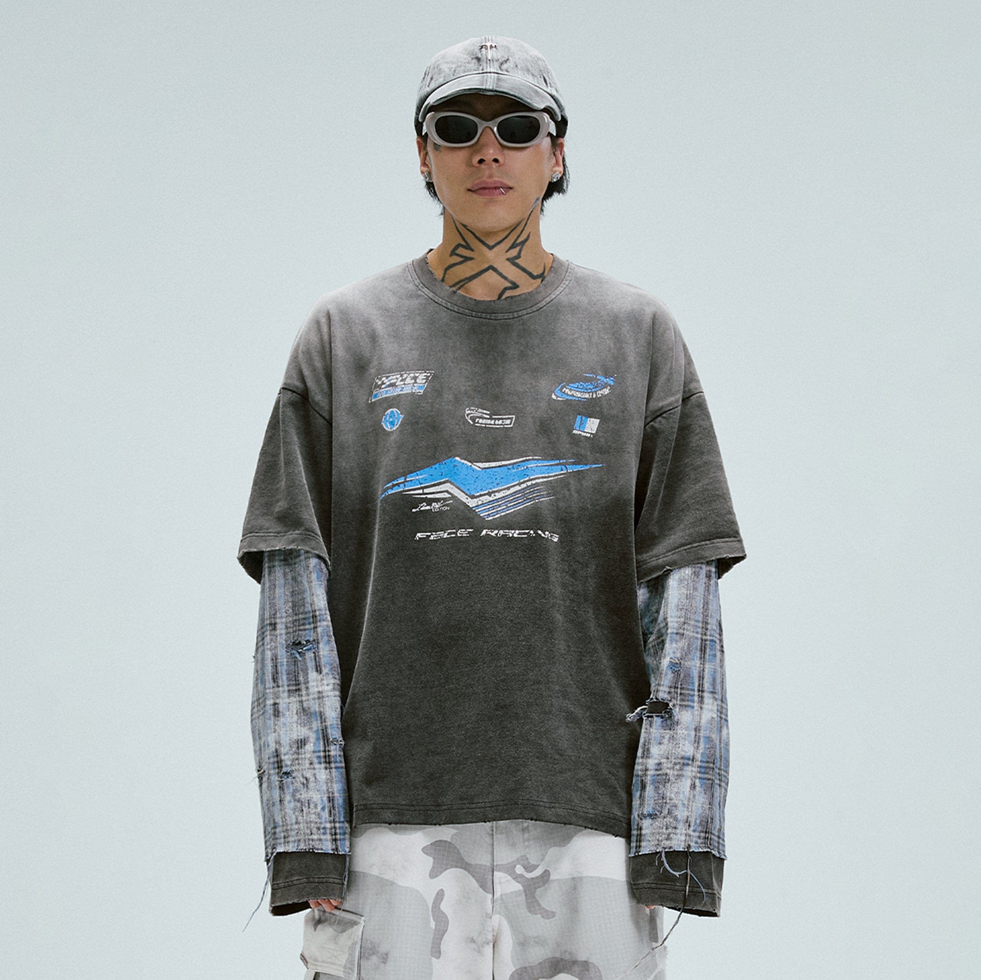 Racing Layered Long-Sleeve Tee