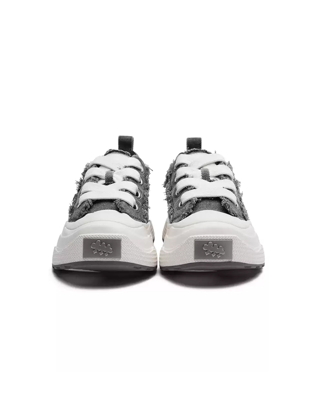 Washed Charcoal Clover-Panel Platform Sneakers - view 7