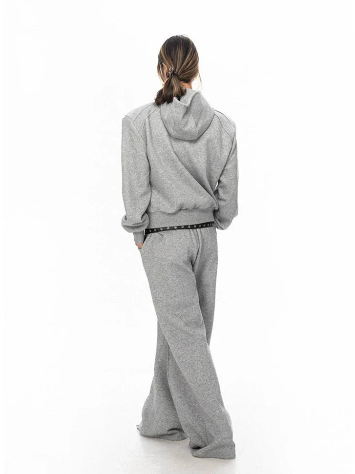 Structured Shoulders Jacket and Wide-Leg Jogger