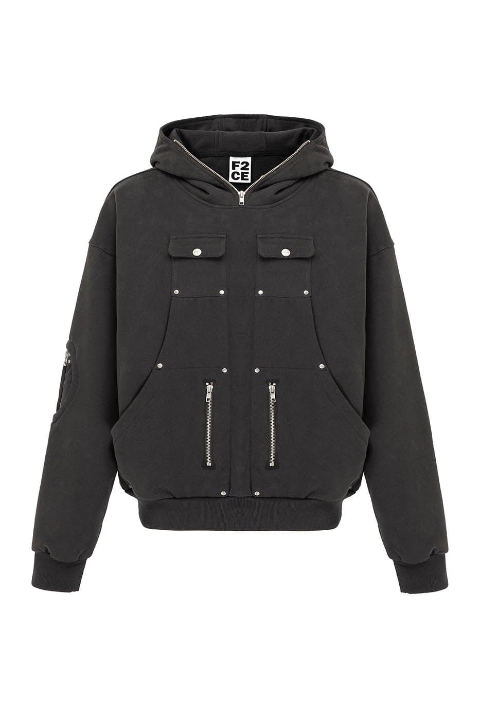 Multi-Pocket Hooded Sweatshirt